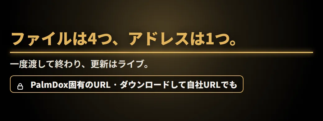 どれが最新版か、分かりますか？ファイルは4つ、アドレスは1つ。一度渡して終わり、更新はライブ。